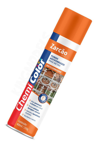 1xpç Zarcão Fundo Preparador Metal Chemicolor Laranja 400ml