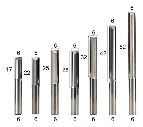 Fresa 2 Cortes Retos 6x22mm Mdf Madeira Spindler Router Cnc