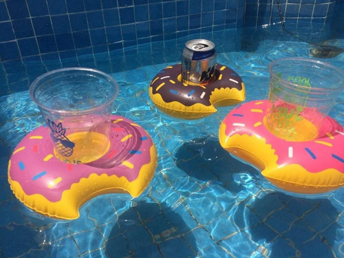 Imagen 8 de 9 de 7pcs Portavasos Flotador Inflables Alberca Playa Fiesta Set