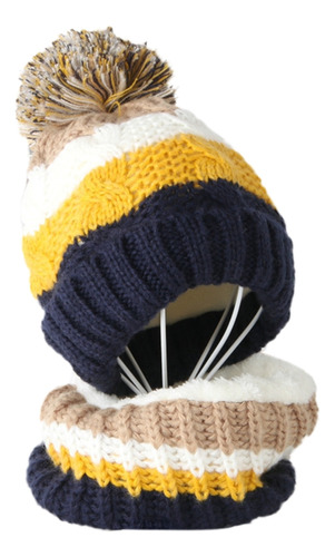 (nb) Set De 2 Gorros De Punto Trenzado Para Invierno, Bufand