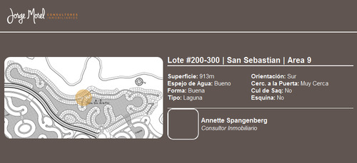 Lote Laguna #200-300 - San Sebastian - Area 9 - 913m2 #id 2375