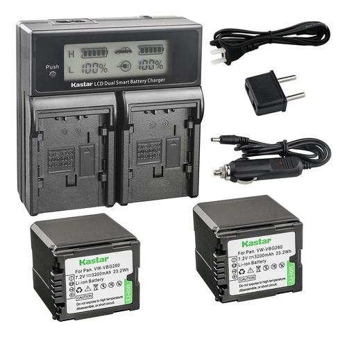 Cargador Rapido Dual Lcd 2 Bateria Repuesto Para Panasonic