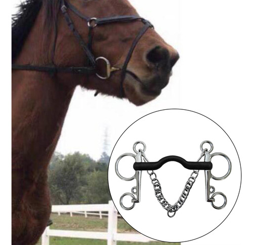 Mordaça De Cavalo De Metal, Boca Com Guarnições De Prata,