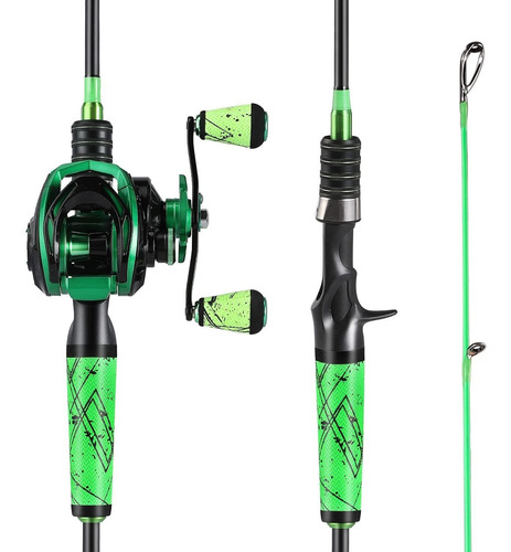 One Bass Combo Caña Pescar Carrete Baitcasting Mango