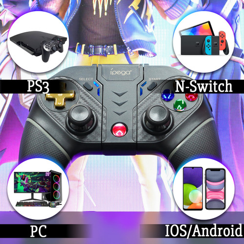 Controle Joystick Pg-9218 Ipega Bluetooth 5.0 Modo Turbo Cor Preto