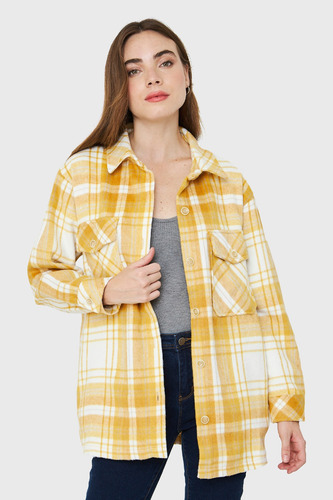 Sobrecamisa Estampado Escocés Amarillo Nicopoly