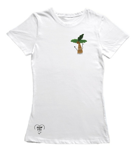 Playera Mujer Silueta Perfecta Con Palmeras Tropicales