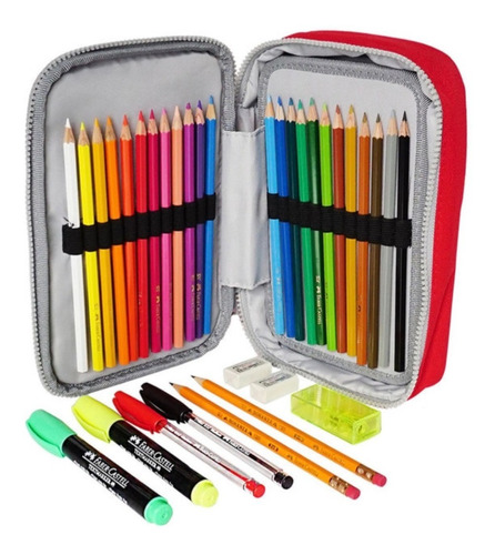 Estuche Escolar Faber Castell Kit Con 34 Piezas Colores Msi