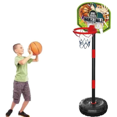 Cesta De Basquete Infantil Completa Com Mastro Bola E Bomba