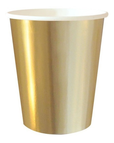 Vaso Desechable Dorado X 6