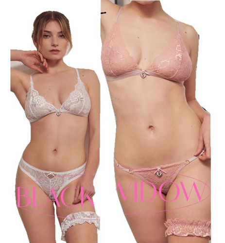 Conjunto Playboy 4 Piezas Soutien + 2 Less + Liga 2390k