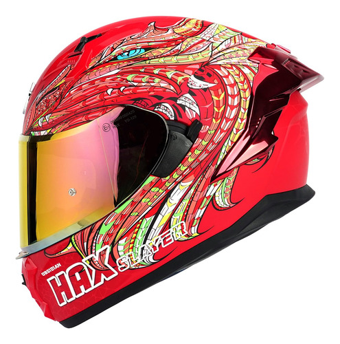 Casco De Motocicleta Cara Completa Rojo Slyer Talla Xl Premi