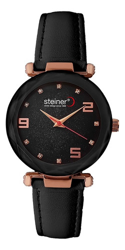 Reloj Análogo Para Dama Steiner Correa De Piel 36mm 3atm 