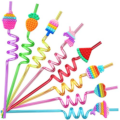 24 Pop Birthday Party Favors It Plastic Drinking Straws...