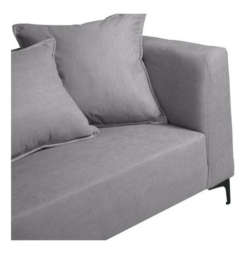 Sofá Cordelia 2 Cuerpos Chenille Tipo Lino Gris