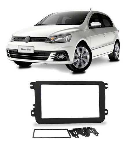 Moldura Radio Vw Gol G7 2017 A 2019 Preta 2din Dvd Cd