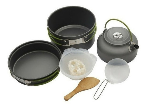 Set De Ollas Para Camping Con Tetera