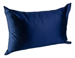 Funda De Almohada De Seda Azul Marino - King