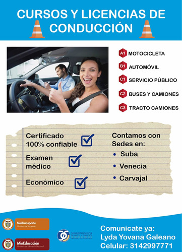 Imagen 1 de 4 de Cursos Y Licencias De Conducción Bogota Carro Y Moto