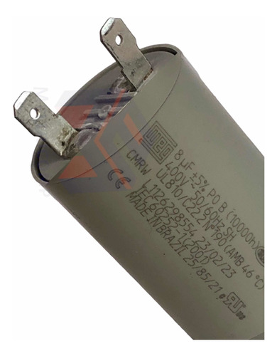 Capacitor Partida  8uf - 400v - 2 Terminais - 10.000 H