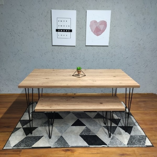 Imagem 5 de 10 de Mesa Jantar 6 Lugares Hairpin Legs Antiqua - Sem Cadeiras