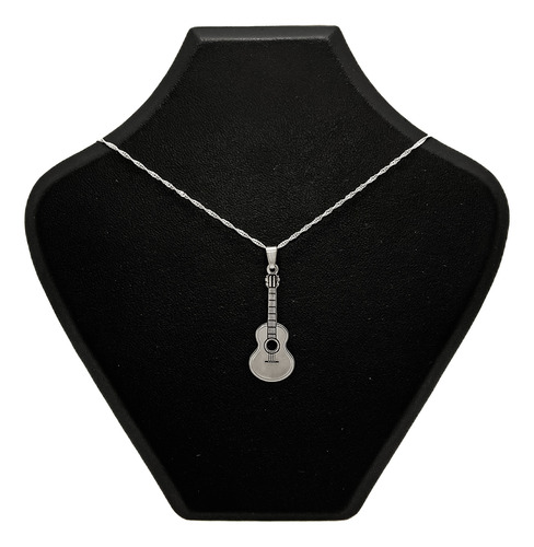 Cadena Y Dije Guitarra Criolla Plata 925 Instrumento Música Plata 925 45 Cm