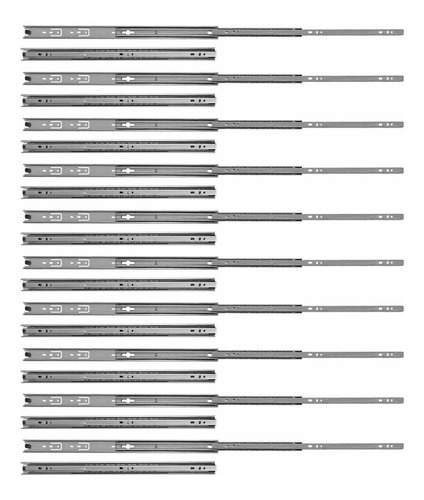 Kit 20 Corrediças Telescópica 45cm Para Gaveta Trilho 10 Par