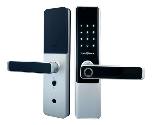 Cerradura Inteligente Chapa Digital De Seguridad Puerta Exterior Tlx20 Tl Plata / Negro