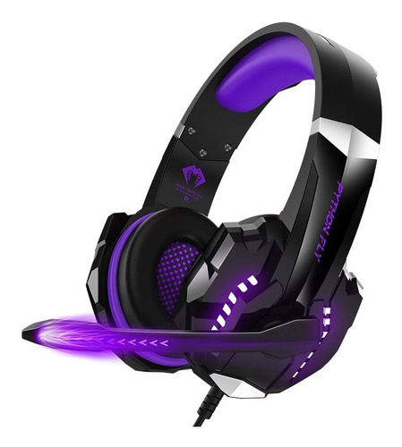 Audífonos Gamer Fly G9000 Negro Con Luz Led