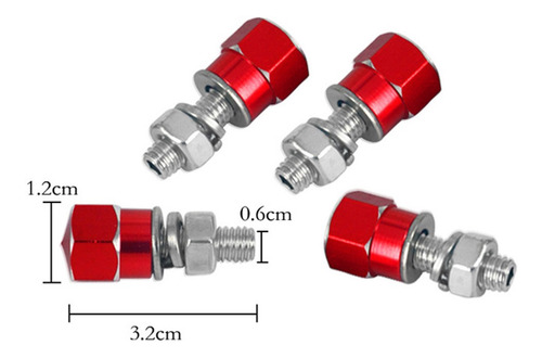 Imagen 8 de 8 de Tornillos De Perno Del Marco De La Placa De Matrícula Rojo