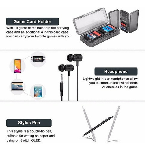 Funda De Kit De Accesorios Para Nintendo Switch Oled 17 En 1