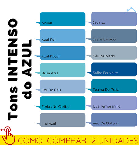 Tinta Parede Tons Intenso Do Azul Suvinil Classica +16 L