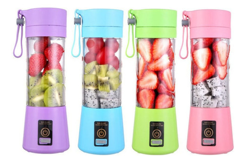 Mini Liquidificador Portátil Shake Frutas De 500ml Rosa