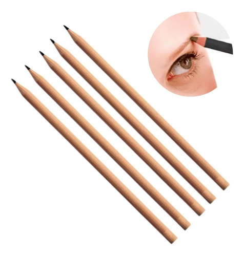 Lápiz De Madera Negro Para Diseño De Cejas Microblading 5pcs