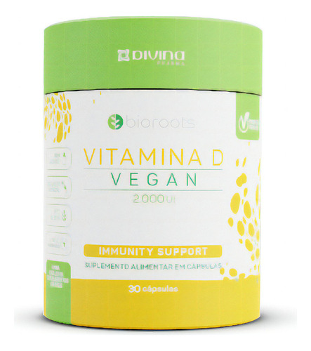 Vitamina D 2000ui Bioroots Vegana - 30 Cápsulas