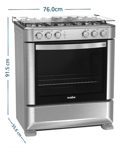 Cocina De Piso A Gas 76cm Inox Mabe Cmp7628fx0 Inox
