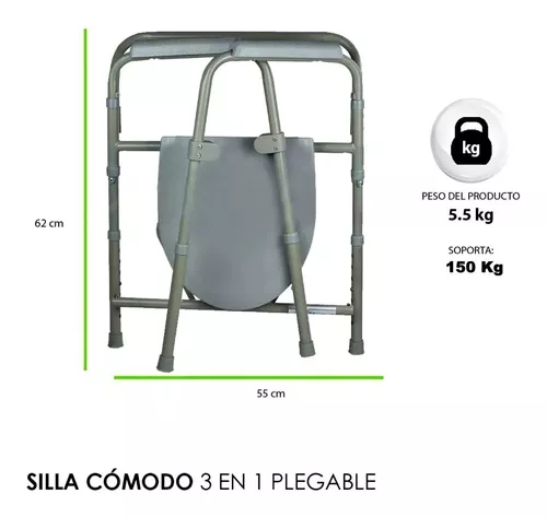 Silla Comodo Aumento Ducha Para Wc Baño 3 En 1 Plgable Drive