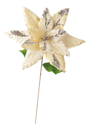 Flor Artificial De Navidad Con Purpurina De Seda, Bricolaje,