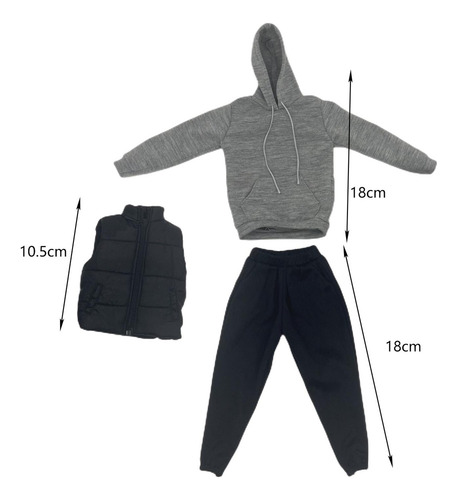 3 Ropa Masculina A Escala 1:6 Hecha A Mano Para Accesorios