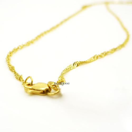 Cadenas Oro 18 K Hombre Mujer Modelo Singapur 2.3 Grs 60 Cm Color Dorado