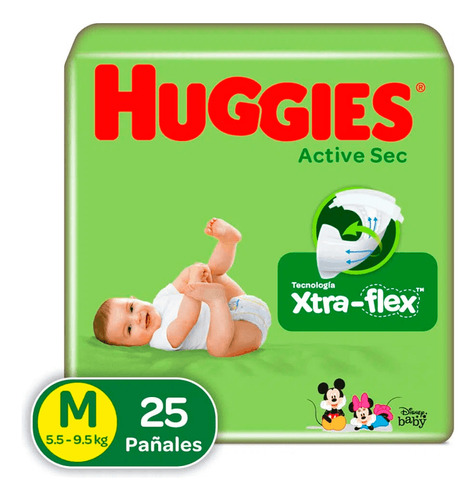 Pañal Huggies Etapa 2 Active Sec 25 Unidades