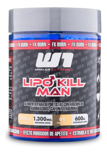 Suplemento En Polvo Winkler Nutri Lipo Kill Men Hombre 600gr