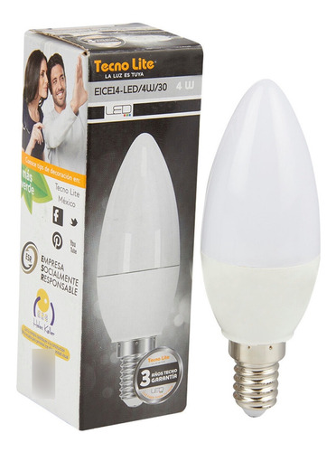 Lampara De Led 3000k E14 Blanco Cálido 4w 250lm Tecnolite