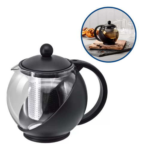 Chaleira Bule De Vidro Chá Com Infusor Inox 700ml