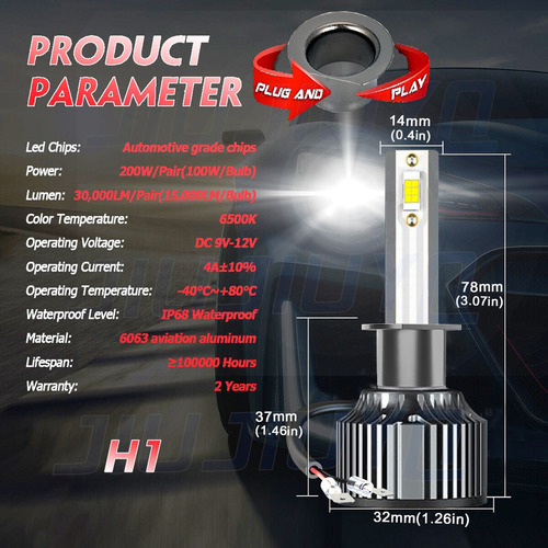 For Renault Scala 2012 2013 Kit De Haz Alto/bajo Led H1 H7