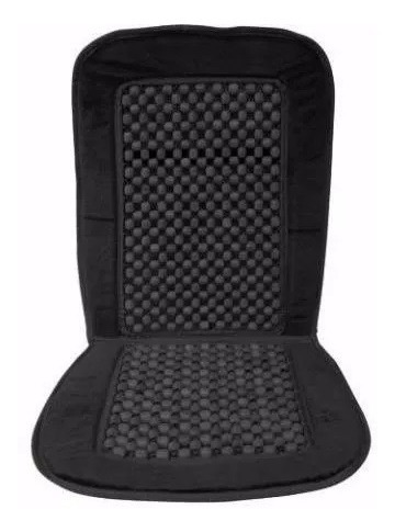 Imagen 5 de 8 de Cubre Asiento Bolita Masajeador Pana Negra Relajante Madera