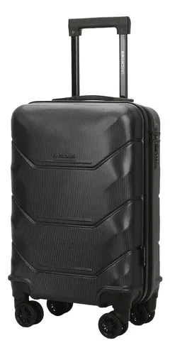 Valija Carry On De Cabina Rígida Viaje 20 Pulgadas 4 Ruedas 360 Grados Abs Unicross 62.2077 Color Negro