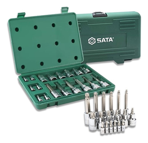 Kit Jogo 18 Peças 1/2 E 1/4 Torx Bits