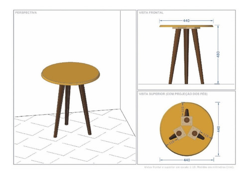 Mesa Lateral Brilha Rustico