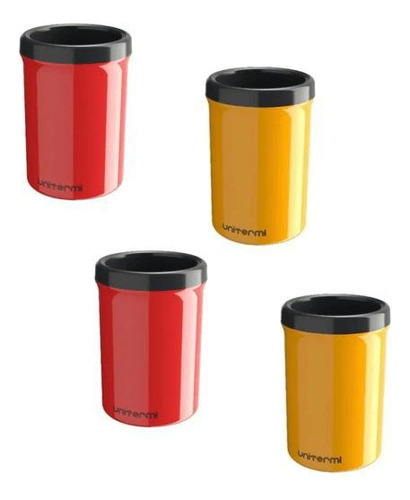 Kit 4 Porta Latas Latinha Termico Camisinha Ceva Refri 350ml Cor Amarelo